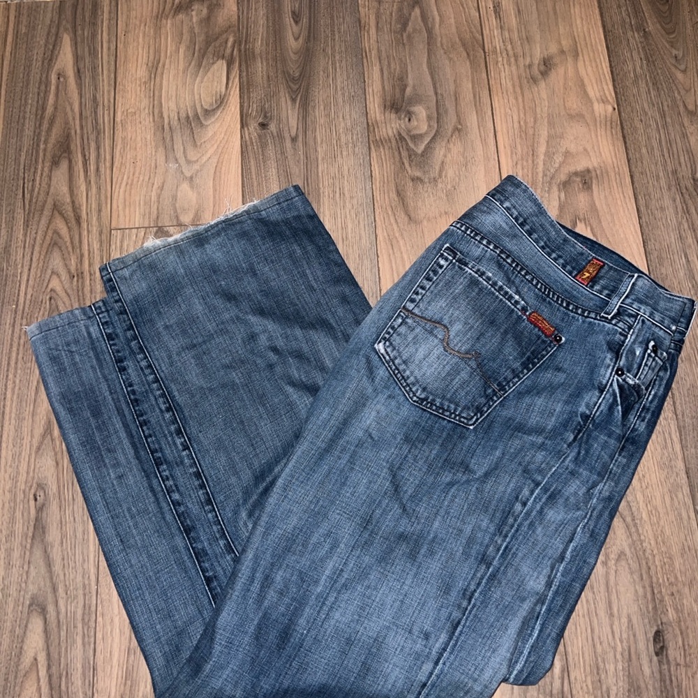 7 For All Mankind Blue Jeans Relaxed Fit Medium Wash